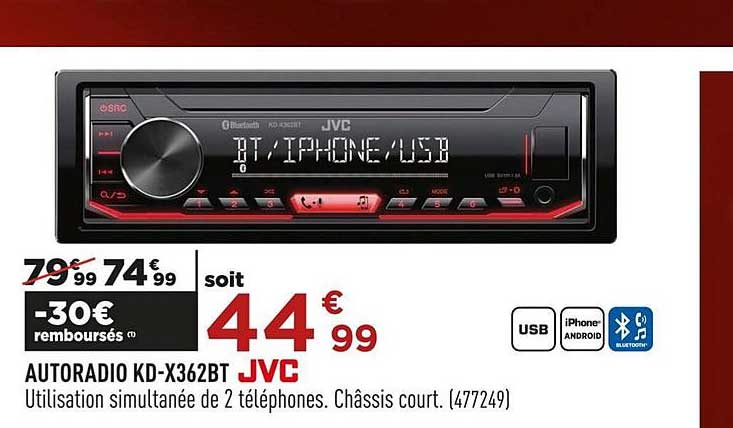 Autoradio Kd X3662bt