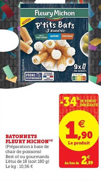 bâtonnets fleury michon