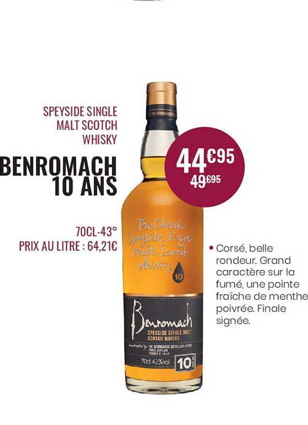 benromach 10 ans speyside single malt scotch whisky