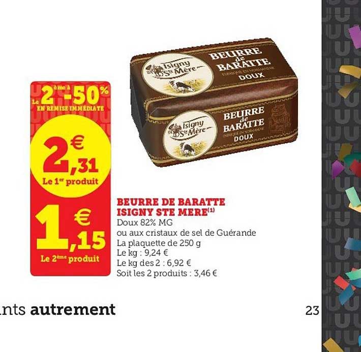 beurre de baratte isigny ste mère