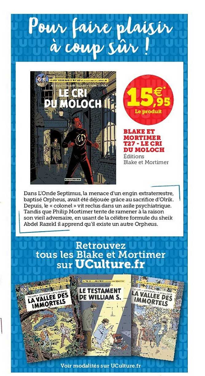 blake et mortimer t27- le cri du moloch