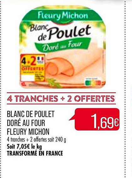 blanc de poulet doré au four fleury michon