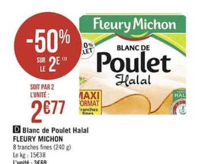 blanc de poulet halal fleury michon