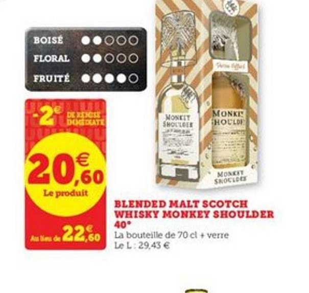blended malt scotch whisky monkey shoulder 40°