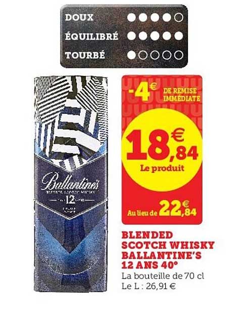 blended scotch whisky ballantine's 12 ans 40°