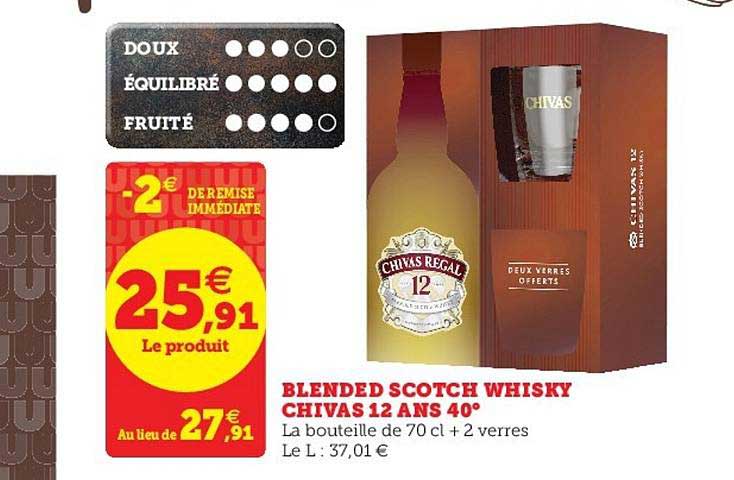 blended scotch whisky chivas 12 ans 40°