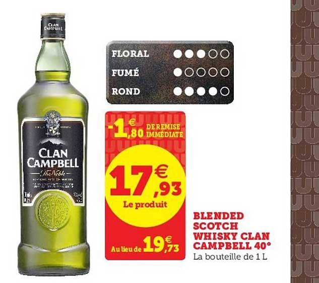 blended scotch whisky clan campbell 40°