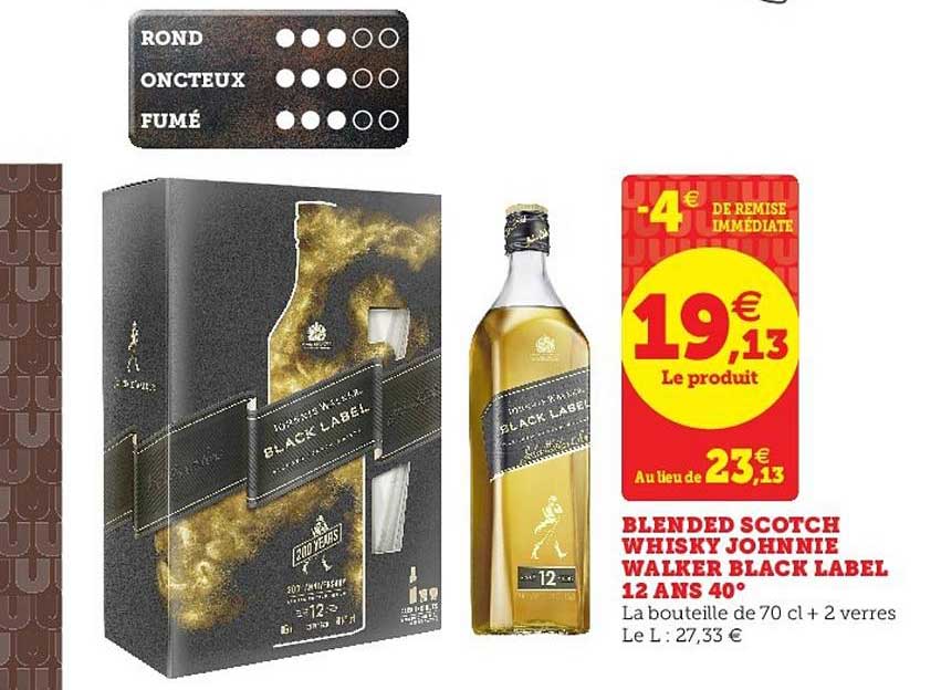 Blended Scotch Whisky Johnnie Walker Black Label 12 Ans 40°