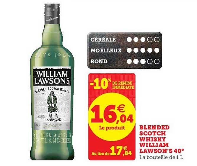 blended scotch whisky william lawson's 40°