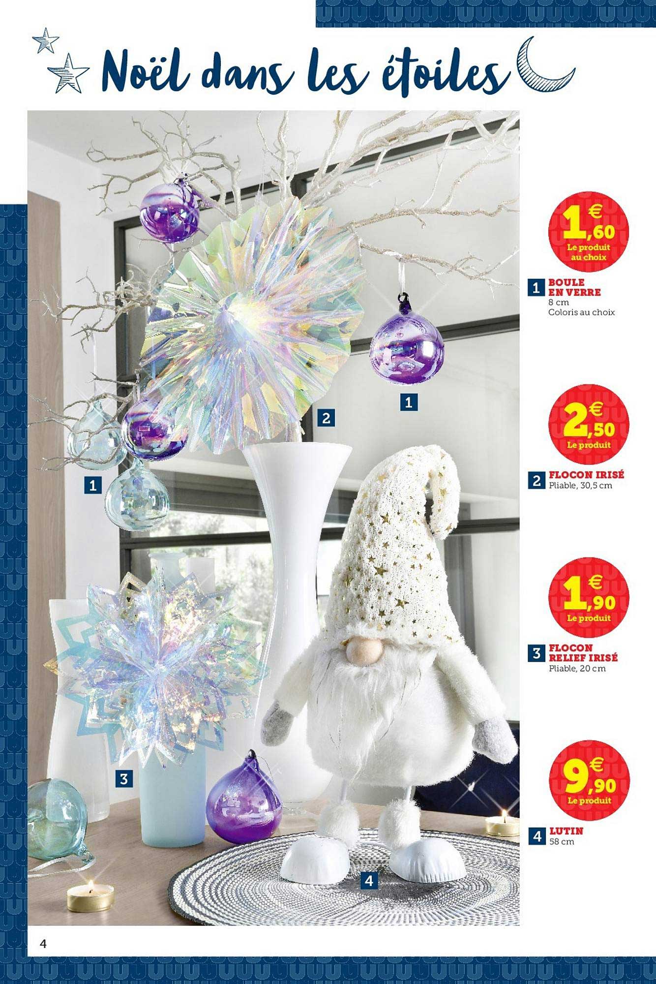 boule en verre, flocon , lutin