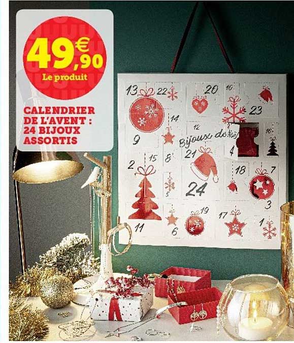calendrier de l'avent : 24 bijoux assortis