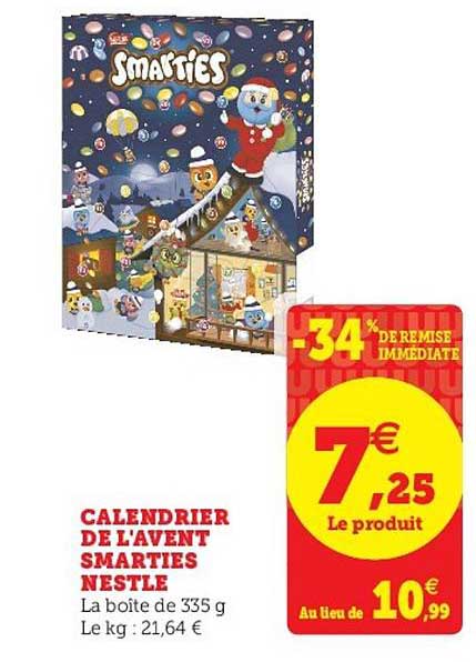 calendrier de l'avent smarties nestlé
