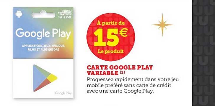 carte google play variable