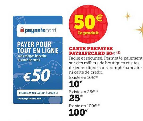carte prepayée paysafecard