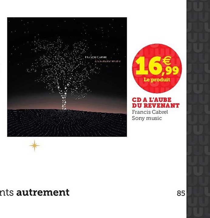cd à l'aube du revenant francis cabrel