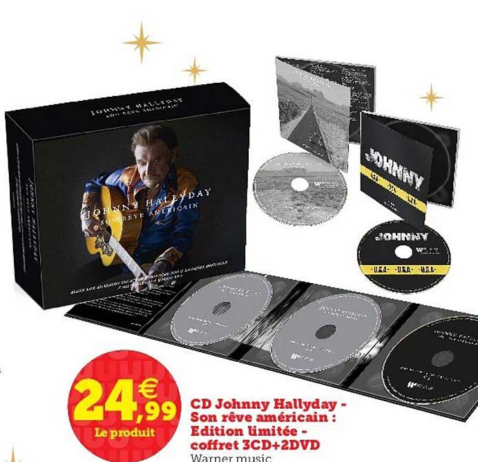 cd johnny hallyday - son rêve américain : édition limitée - coffret 3 cd+2dvd