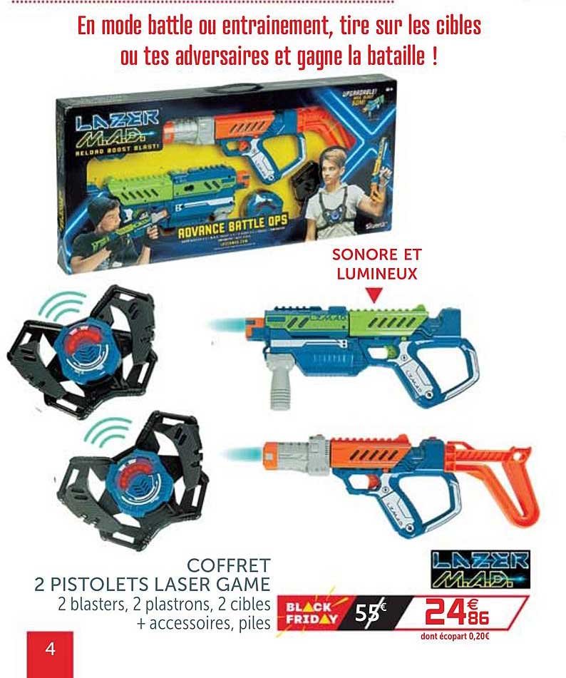 coffret 2 pistolets laser game