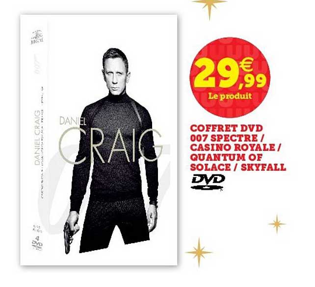 Coffret Dvd 007 Spectre, Casino Royale, Quantum Of Solace, Skyfall