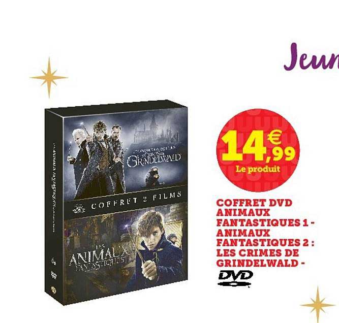 coffret dvd animaux fantastiques 1, animaux fantastique 2, les crimes de grinderlwald