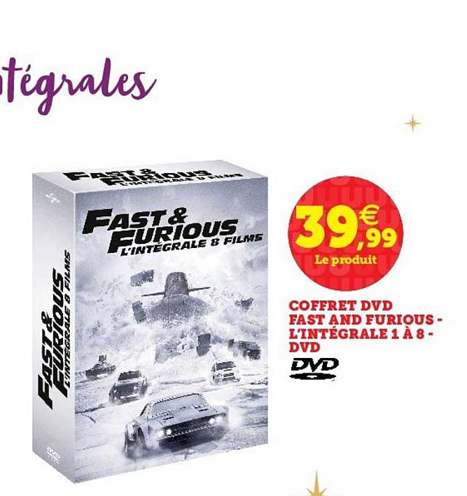coffret dvd fast and furious l'intégrale 1 à 8 - dvd