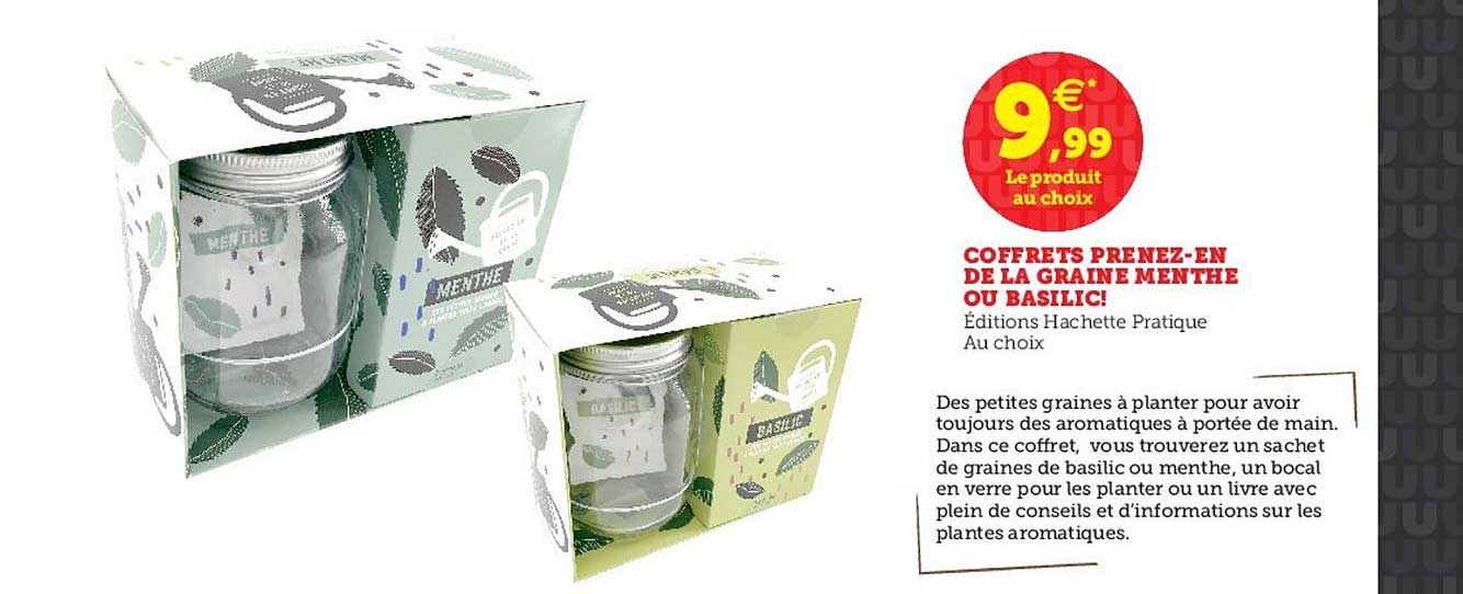 coffrets prenez en de la graine menthe ou basilic
