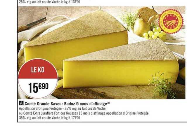 comté grande saveur badoz 9 mois d'affinage