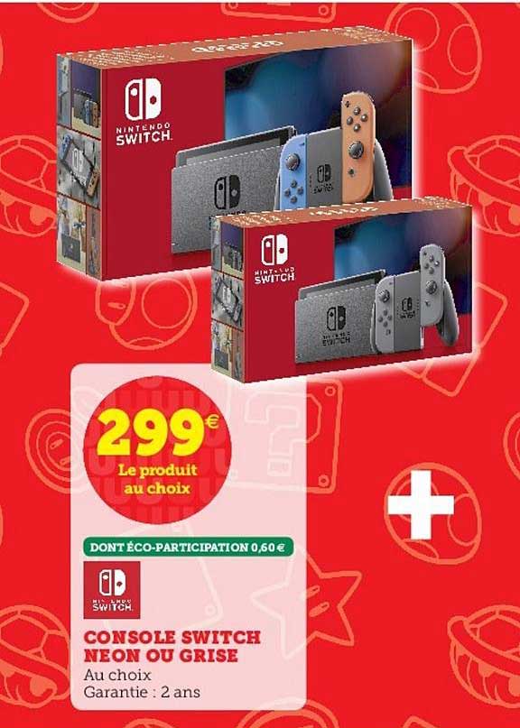 Console Switch Neon Ou Grise
