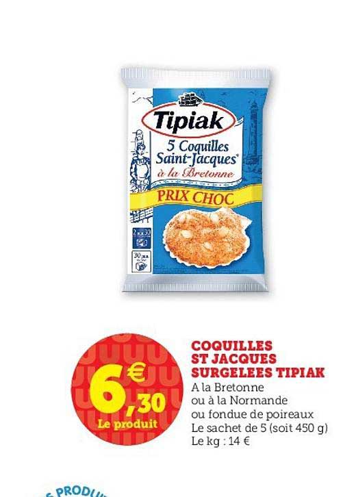 coquilles st jacques surgelées tipiak