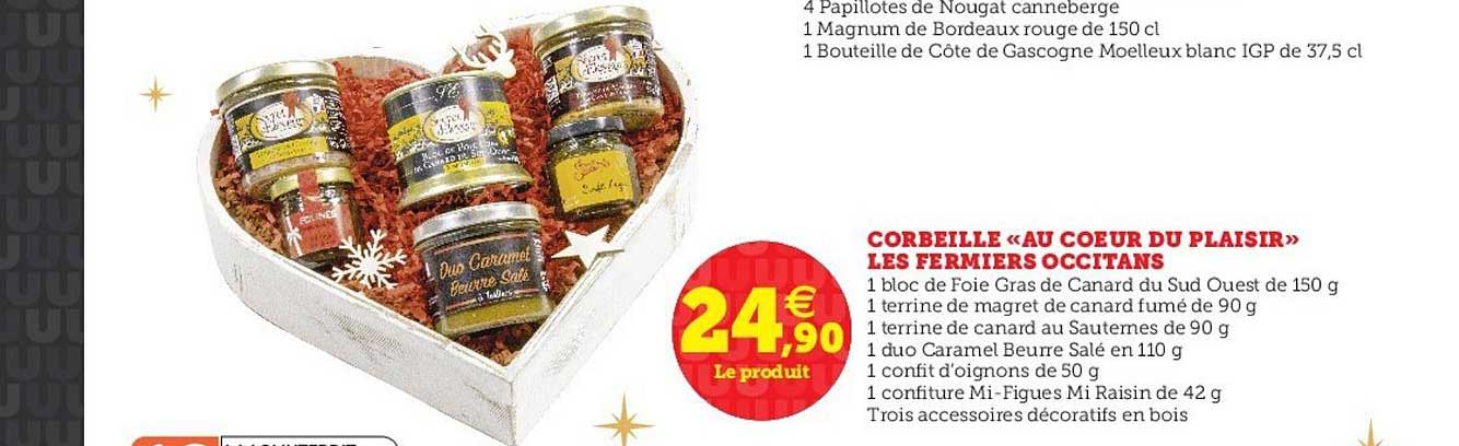 corbeille «au coeur du plaisir» les fermiers occitans