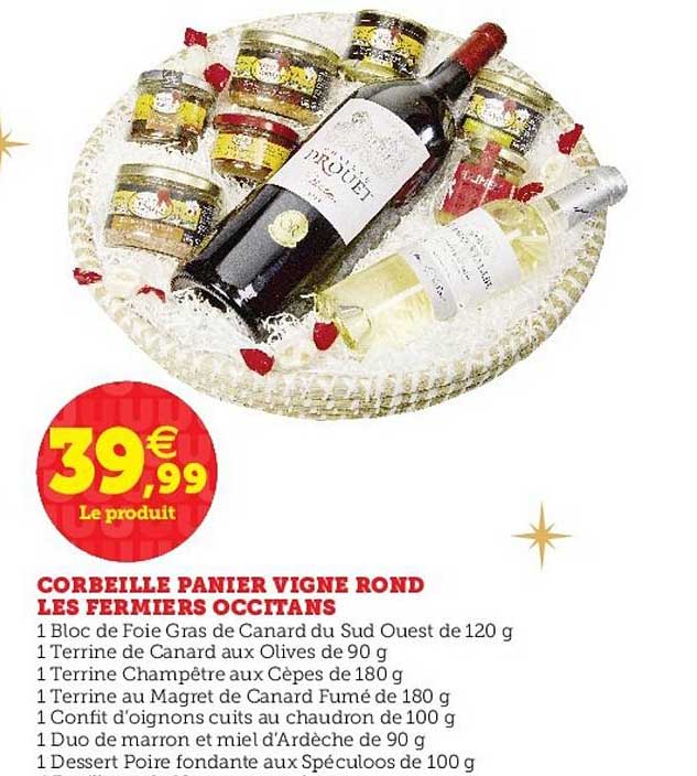 corbeille panier vigne rond les fermiers occitans