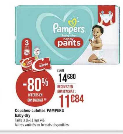 couche culottes pampers baby-dry