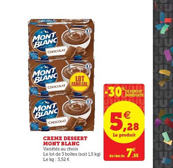 Crème Dessert Mont Blanc
