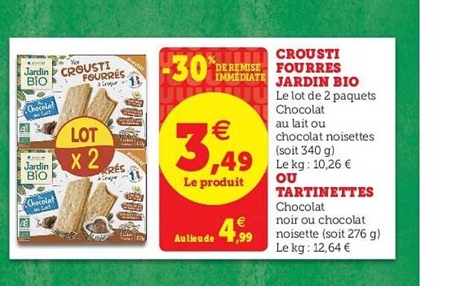 crousti fourrés jardin bio ou tartinettes