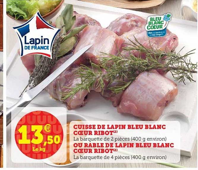 cuisse de lapin bleu blanc cœur ribot ou rable de lapin bleu blanc cœur ribot