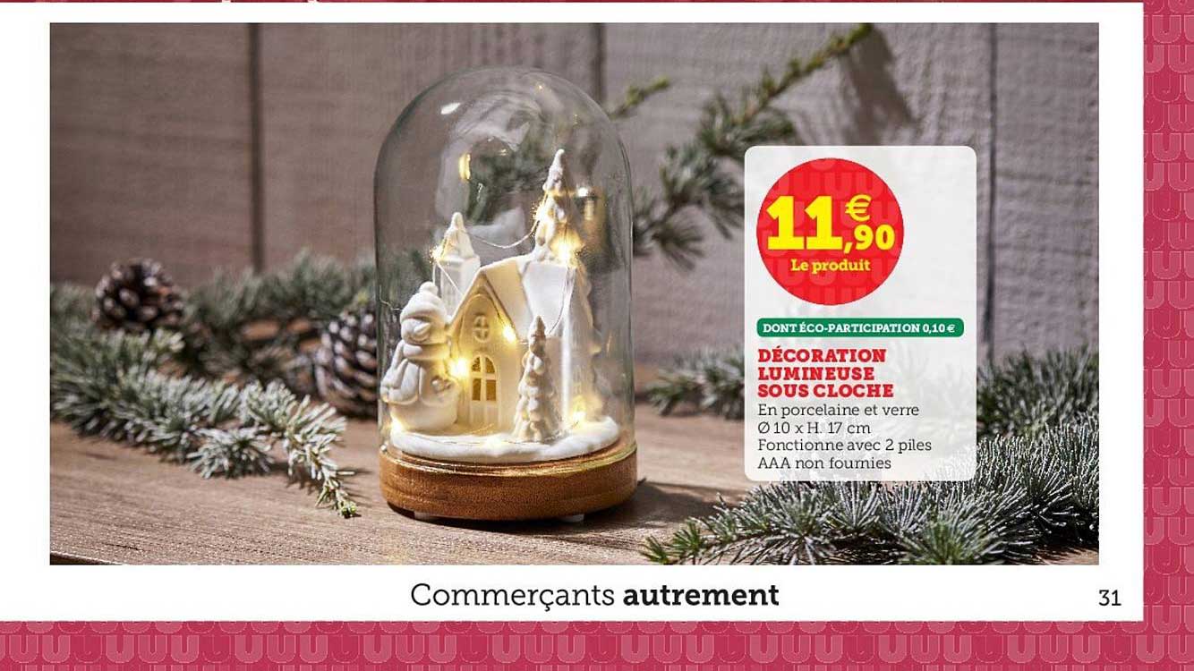 décoration lumineuse sous cloche