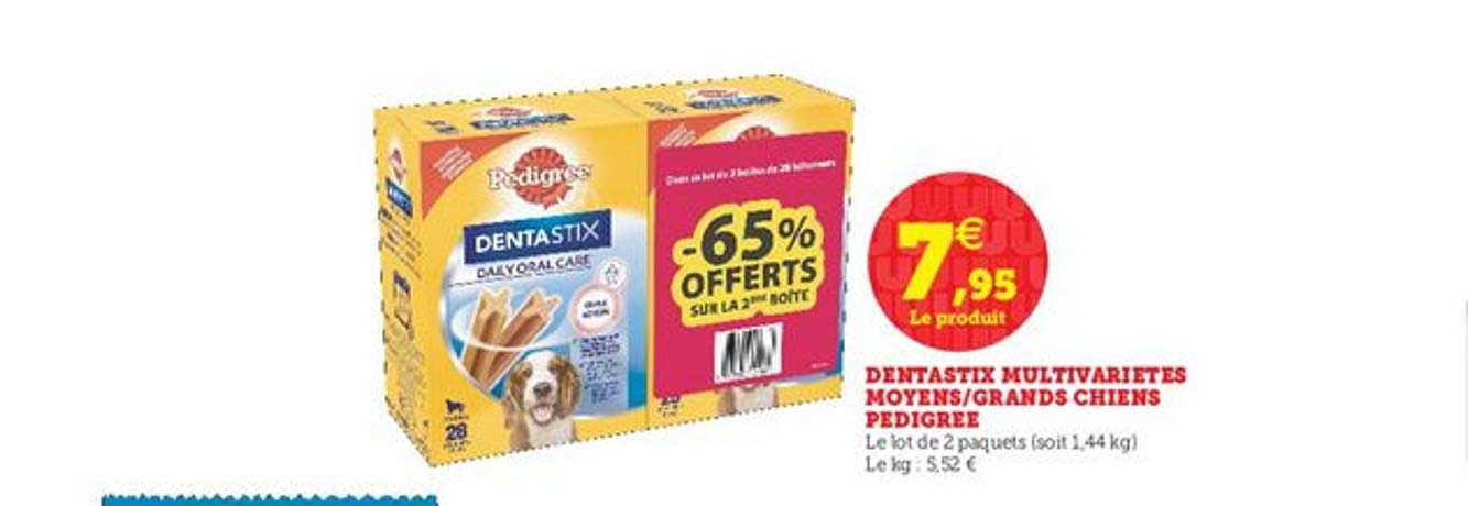 dentastix multivariétés moyens grand chien pedigree