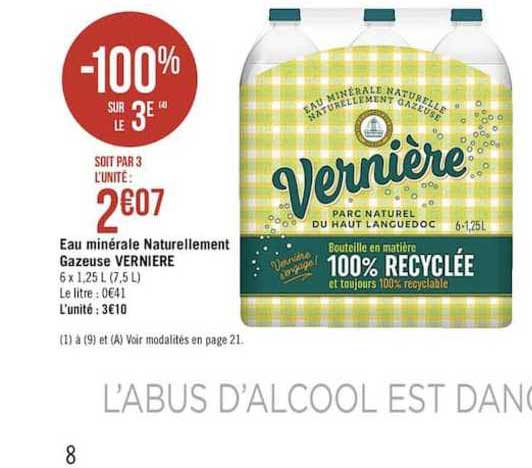 eau minérale naturellement gazeuse vernière