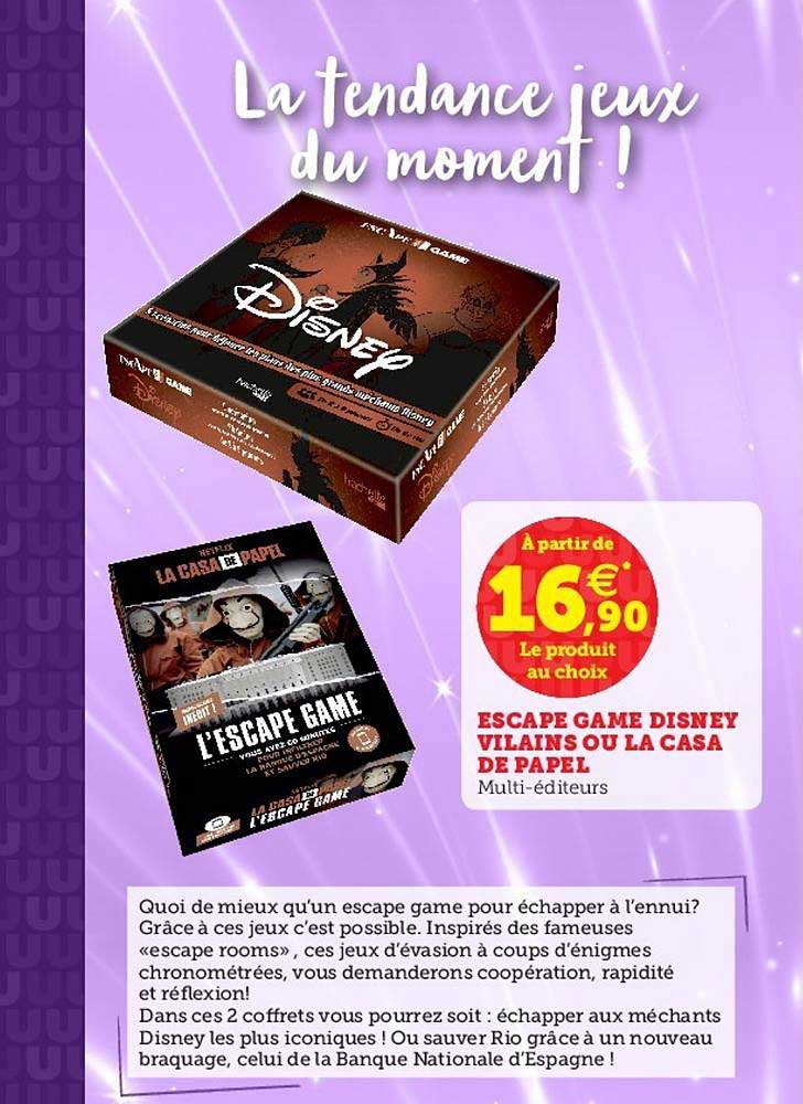 escape game disney vilains ou la casa de papel