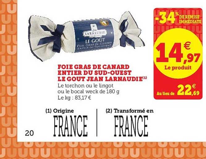 foie gras de canard entier du sud-ouest le gout jean larnaudie