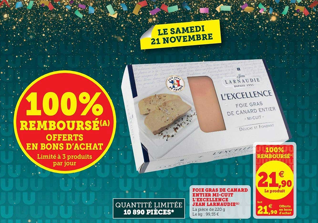 Foie Gras De Canard Entier Mi Cuit L'excellence Jean Larnaudie