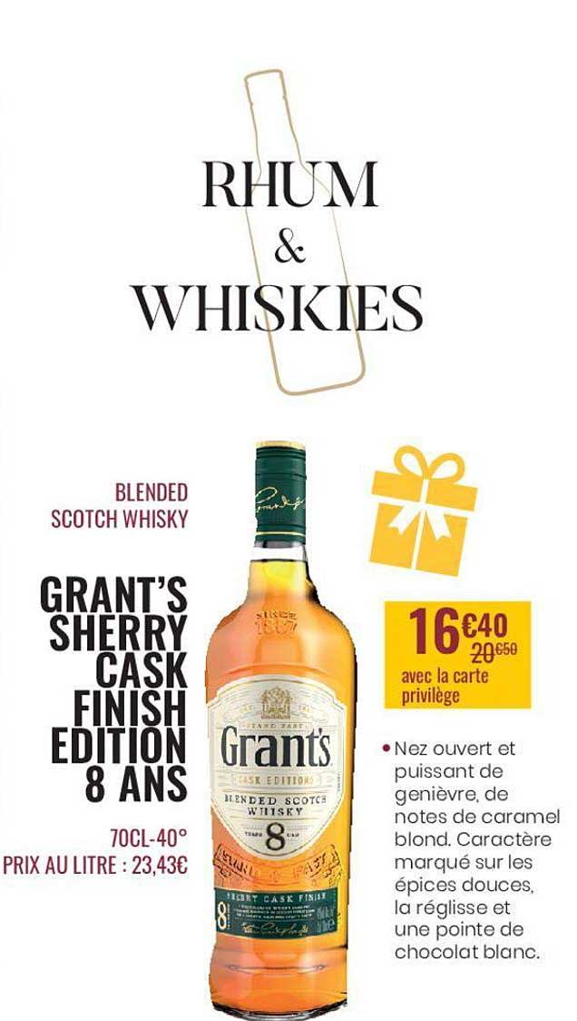 Grant's Sherry Cask Finish Edition 8 Ans Blended Scotch Whisky