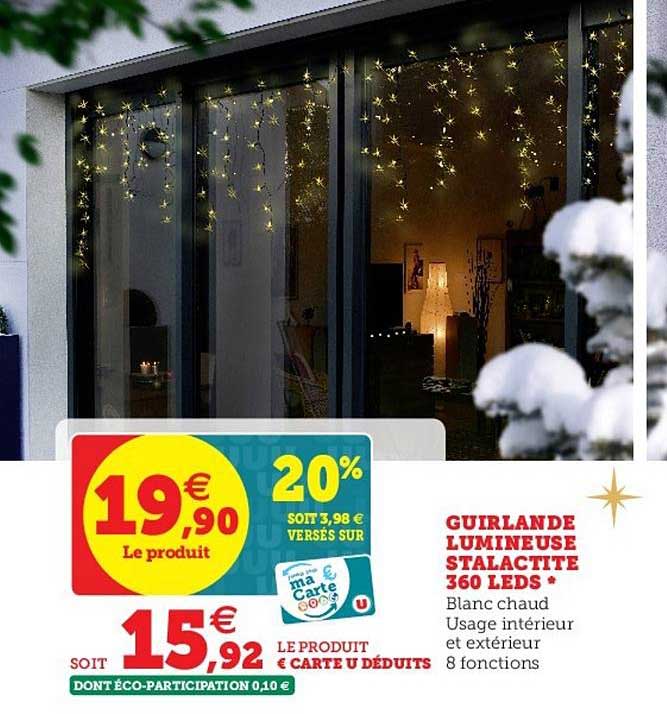 guirlande lumineuse stalactite 360 leds