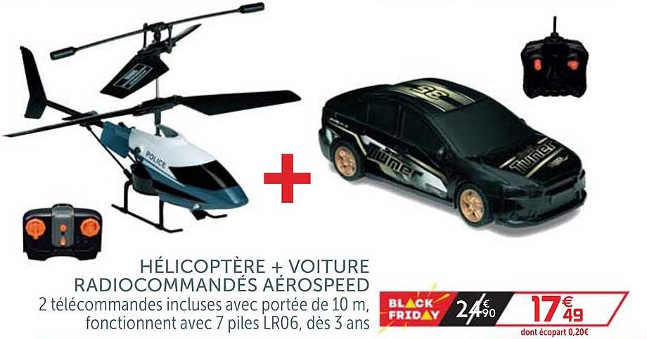 hélicoptère + voiture radiocommandés aérospeed