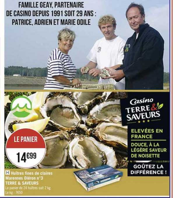 huîtres fines de claires marennes oléron n°3 terre et saveur