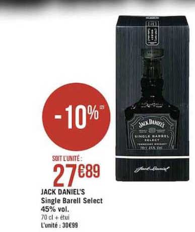 jack daniel's single barell select 45% vol.