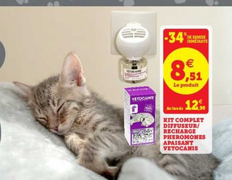 kit complet diffuseur - recharge pheromones apaisant vetocanis