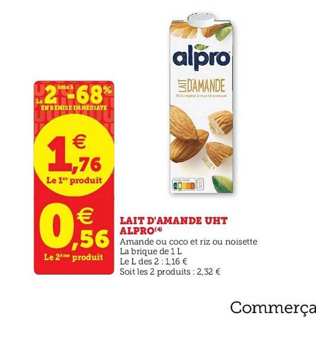 lait d'amande uht alpro