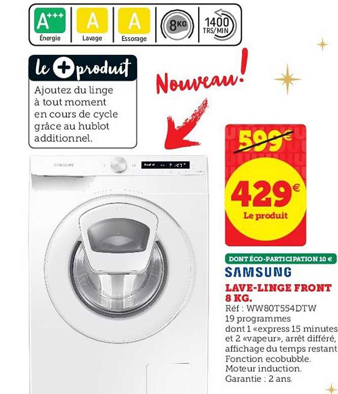 lave-linge front 8 kg samsung