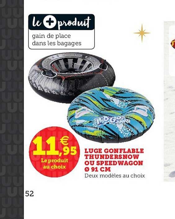 luge gonflable thundersnow ou speed wagon