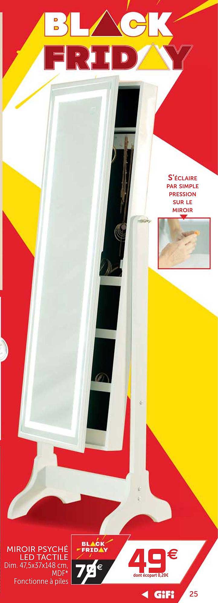 Miroir Psyché Led Tactile